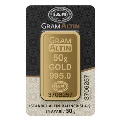 50 gr 24 Ayar İAR Gram Külçe Altın