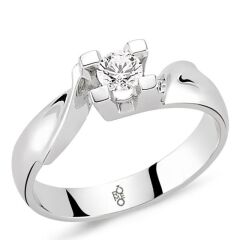14 Ayar Altın 0.25 Ct Pırlanta Tektaş Yüzük RM-10043