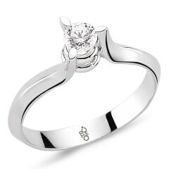 14 Ayar Altın 0.25 Ct Pırlanta Tektaş Yüzük RM-10046