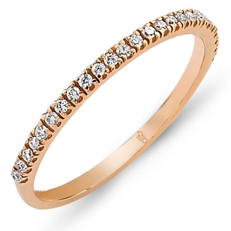 18 Ayar Altın 0.13 Ct Pırlanta Yarım Tur Yüzük DYZ0494